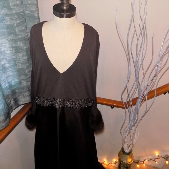 NWT VICTORIA ROYAL by Mary Bays Vintage Dress Evening Brown Gown Plus Size 18 - Picture 2 of 10